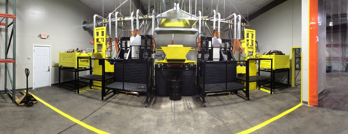 The catalytic converter De-Canning center at Phoenix Automotive Cores now in 2014.